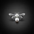 Brooch-Bumble Bee Pearls