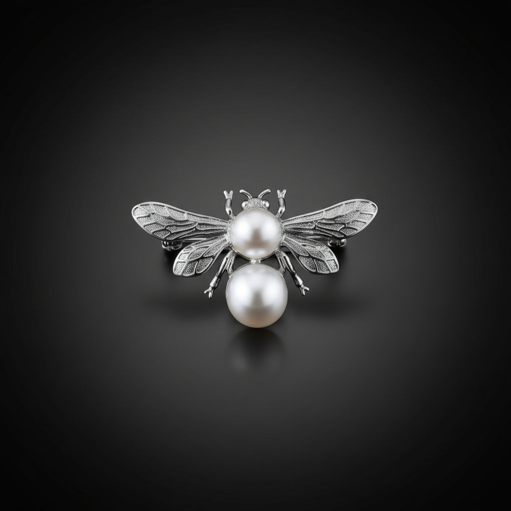 Brooch-Bumble Bee Pearls