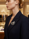 Brooch- Half Moon with Pearls