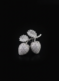 Brooch - Pear Leaves with Stones