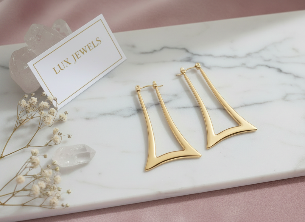 Elongated Hoop Earrings