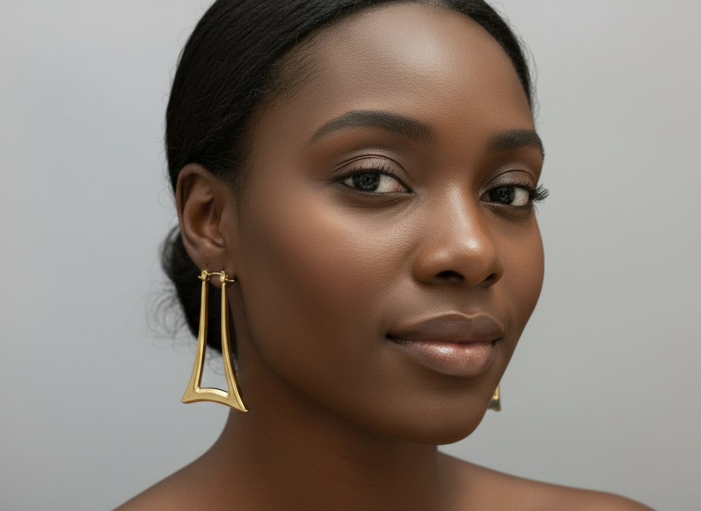 Elongated Hoop Earrings