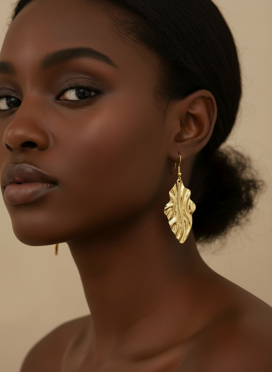 Crunpled Hanging Earring