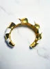 Boho Bold Bangle -White & Gold